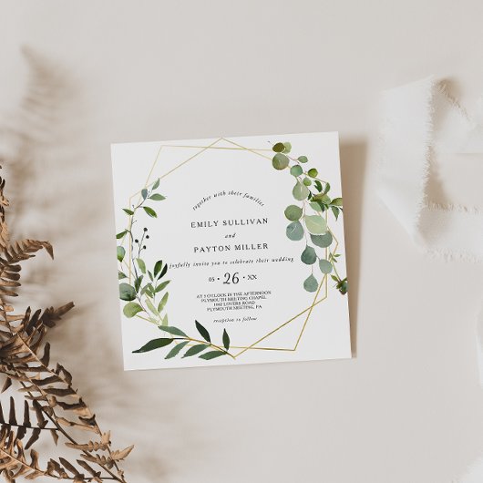 Invitation Mariage Feuille vert tropical