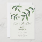 Invitation Mariage Feuille verte (Devant)
