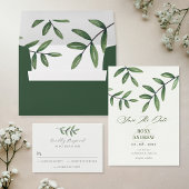 Invitation Mariage Feuille verte