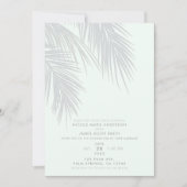 Invitation Mariage Feuille White Elegant Tropical Palm Tree (Devant)