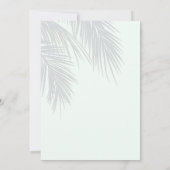 Invitation Mariage Feuille White Elegant Tropical Palm Tree (Dos)