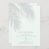 Invitation Mariage Feuille White Elegant Tropical Palm Tree (Devant / Derrière)