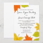 Invitation Mariage Feuilles d'automne (Devant / Derrière)