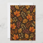 Invitation Mariage Feuilles d'Automne Brun (Dos)