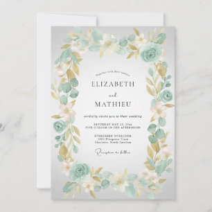 Invitation Mariage Feuilles de Champagne Mousse de Mer