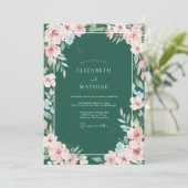 Invitation Mariage Feuilles de Chasseur Blush (Debout devant)