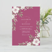 Invitation Mariage Feuilles de Framboise (Debout devant)