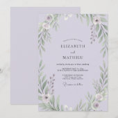 Invitation Mariage Feuilles de Lavande (Devant / Derrière)