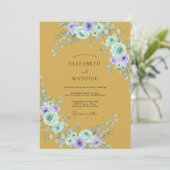 Invitation Mariage Feuilles de Lilas Ocre (Debout devant)