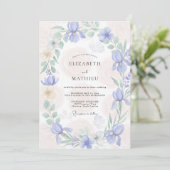 Invitation Mariage Feuilles de Menthe Pervenche (Debout devant)