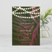 Invitation Mariage Feuilles de Palmier Tropical Vert Rose & L (Debout devant)