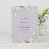 Invitation Mariage Feuilles de Pervenche (Debout devant)