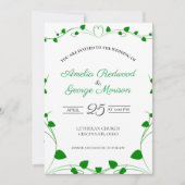 Invitation Mariage Feuilles de Printemps Vertes (Devant)