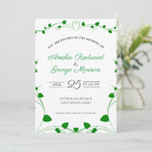 Invitation Mariage Feuilles de Printemps Vertes (Debout devant)