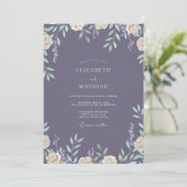 Invitation Mariage Feuilles de Prunier Ardoise (Debout devant)
