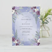 Invitation Mariage Feuilles de Prunier Pervenche (Debout devant)