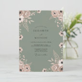 Invitation Mariage Feuilles de Sauge Mauve (Debout devant)