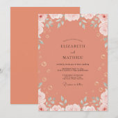 Invitation Mariage Feuilles de Terracotta Chaudes (Devant / Derrière)
