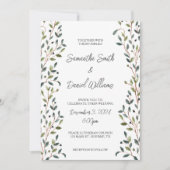 Invitation Mariage Feuilles de verdure à l'aquarelle (Devant)