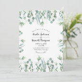 Invitation Mariage Feuilles de Verdure d'Eucalyptus Rustique (Debout devant)