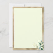 Invitation Mariage feuilles d'olive eucalyptus or mint rustiq (Dos)