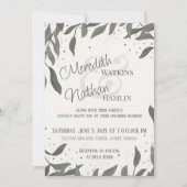 Invitation Mariage Feuilles Élégante Inspirété Moderne (Devant)