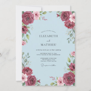 Invitation Mariage Feuilles Poudrées de Bourgogne