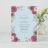 Invitation Mariage Feuilles Poudrées de Bourgogne (Debout devant)