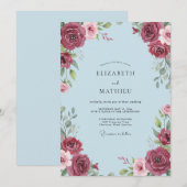 Invitation Mariage Feuilles Poudrées de Bourgogne (Devant / Derrière)