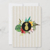 Invitation Mariage| Feuilles tropicaux, Flora & Ananas fantai (Dos)