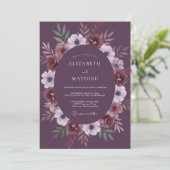 Invitation Mariage Feuilles Violettes de Prunier (Debout devant)