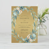 Invitation Mariage Feuilleté Ardoise Ocre (Debout devant)