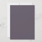 Invitation Mariage feuilleux violet ardoise (Dos)