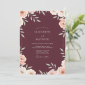 Invitation Mariage Feuillu à Fleurs de Prunier (Debout devant)