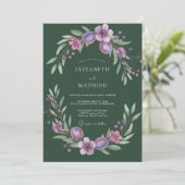 Invitation Mariage Feuillu à la Feuille de Prune de Mousse (Debout devant)