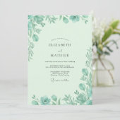 Invitation Mariage Feuillu à la Menthe (Debout devant)