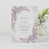 Invitation Mariage Feuillu à la Rouille de Lilas (Debout devant)