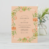 Invitation Mariage Feuillu Abricot (Debout devant)