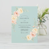 Invitation Mariage Feuillu Abricot Céleste (Debout devant)