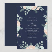 Invitation Mariage Feuillu Abricot de Minuit (Devant / Derrière)