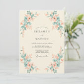 Invitation Mariage Feuillu Abricot Mousse (Debout devant)