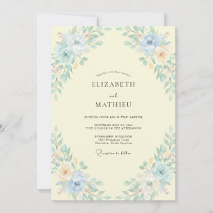 Invitation Mariage Feuillu Aqua Beurre