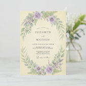 Invitation Mariage Feuillu au Beurre de Lavande (Debout devant)