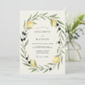 Invitation Mariage Feuillu au Citron et à l'Olive (Debout devant)