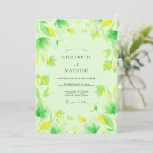 Invitation Mariage Feuillu au Citron et au Lime (Debout devant)