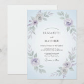 Invitation Mariage Feuillu au Pervenche Côtier (Devant / Derrière)