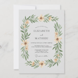 Invitation Mariage Feuillu aux Abricots Champagne