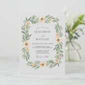 Invitation Mariage Feuillu aux Abricots Champagne (Debout devant)