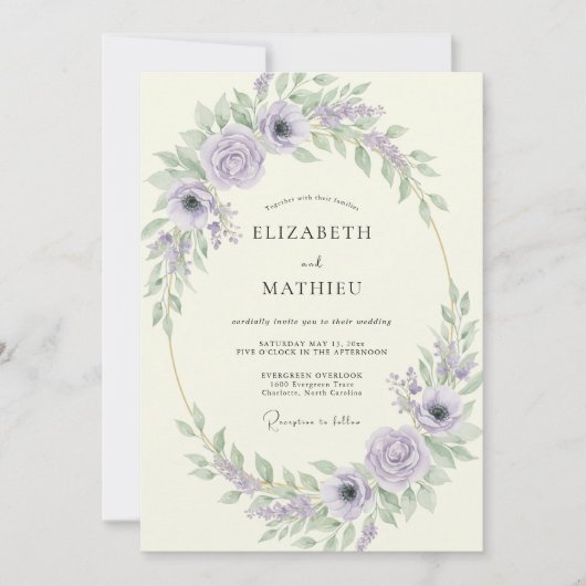 Invitation Mariage Feuillu aux Pistaches (Devant)