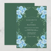 Invitation Mariage Feuillu Azure Forest (Devant / Derrière)